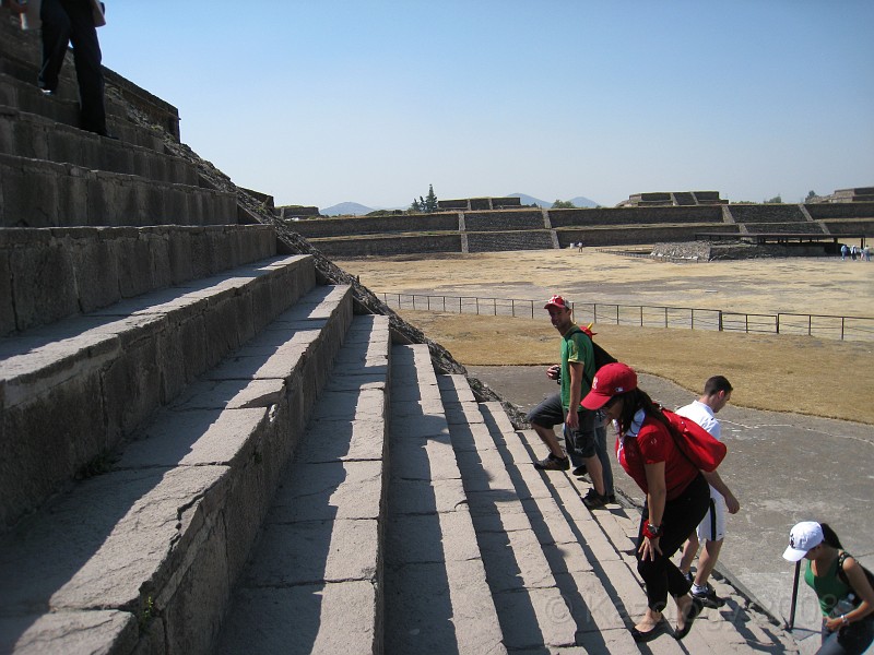 Mexico Pyramids - Mexico City 2009 0190.jpg - A trip to the Teotihuacan area of Mexico to visit the pyramids. A vast complex and a great climb to the top. This was followed by lunch in a cave, then a visit to the historical center of Mexico City. March 2009.